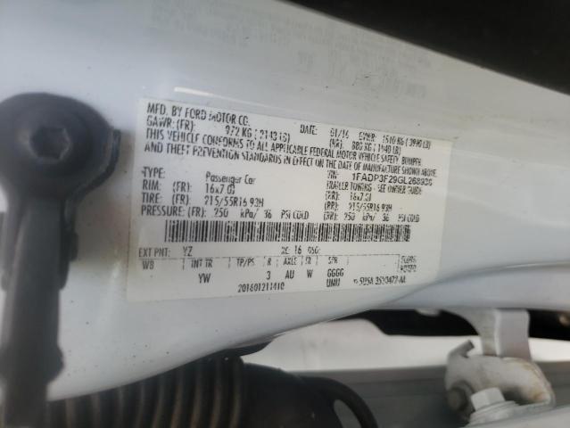 Photo 10 from auction – 2016 FORD FOCUS SE with VIN 1FADP3F29GL268938