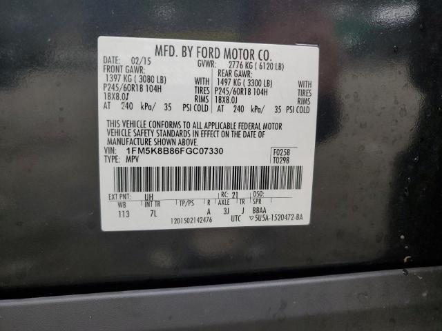 Photo 10 from auction – 2015 FORD EXPLORER with VIN 1FM5K8B86FGC07330