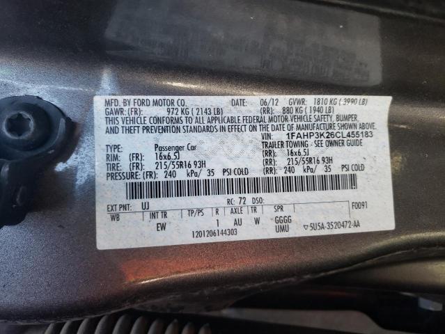 Photo 10 from auction – 2012 FORD FOCUS SE with VIN 1FAHP3K26CL455183