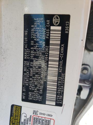 Photo 10 from auction – 2007 TOYOTA CAMRY CE with VIN 4T1BE46K87U642362