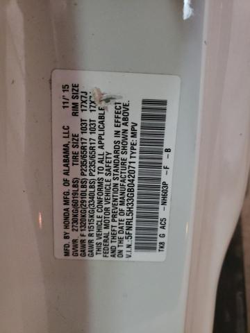 Photo 10 from auction – 2016 HONDA ODYSSEY SE with VIN 5FNRL5H33GB042071