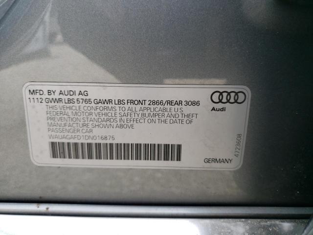 Photo 10 from auction – 2013 AUDI A8 QUATTRO with VIN WAUAGAFD1DN016875