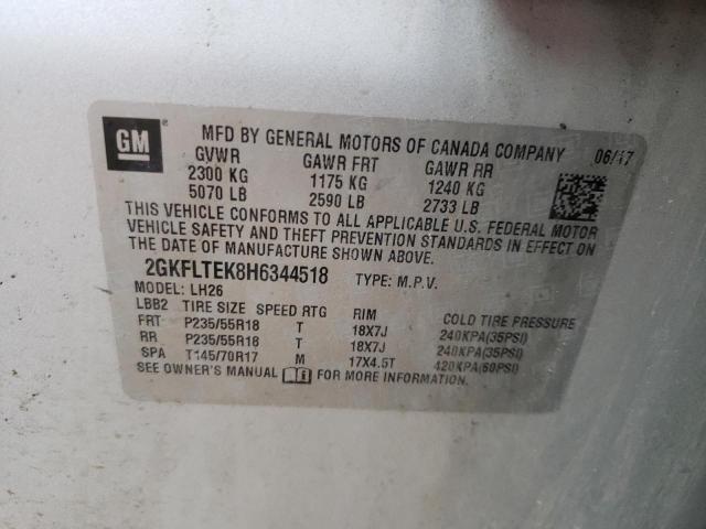 Photo 10 from auction – 2017 GMC TERRAIN SL with VIN 2GKFLTEK8H6344518