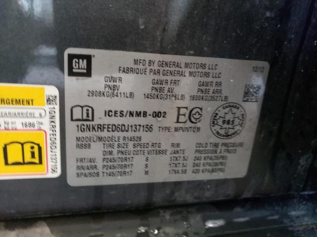 Photo 10 from auction – 2013 CHEVROLET TRAVERSE L with VIN 1GNKRFED6DJ137156