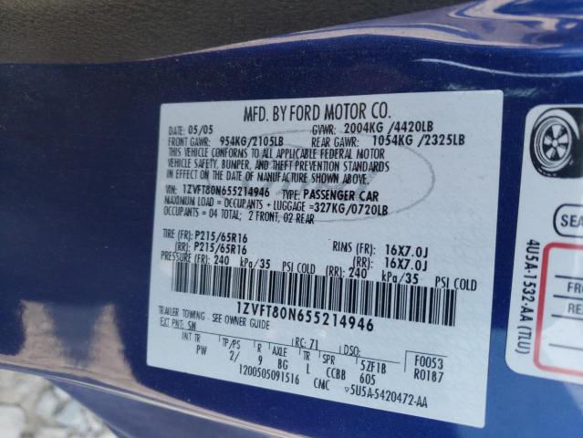 Photo 10 from auction – 2005 FORD MUSTANG with VIN 1ZVFT80N655214946