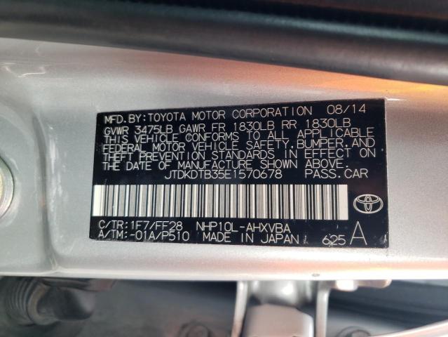 Photo 10 from auction – 2014 TOYOTA PRIUS C with VIN JTDKDTB35E1570678