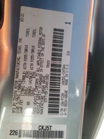 Photo 10 from auction – 2021 TOYOTA TUNDRA DOU with VIN 5TFTY5F13MX011882