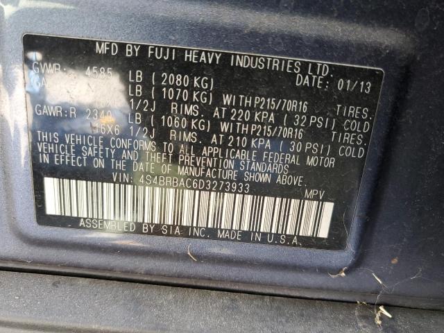 Photo 10 from auction – 2013 SUBARU OUTBACK 2. with VIN 4S4BRBAC6D3273933