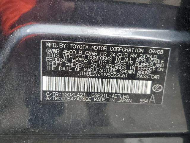 Photo 10 from auction – 2009 LEXUS IS 350 with VIN JTHBE262095022061