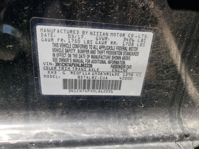 Photo 10 from auction – 2017 NISSAN VERSA S with VIN 3N1CN7APXHL862226