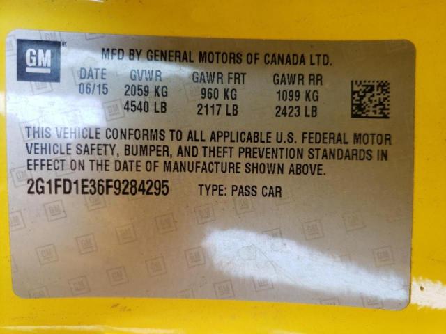 Photo 10 from auction – 2015 CHEVROLET CAMARO LT with VIN 2G1FD1E36F9284295