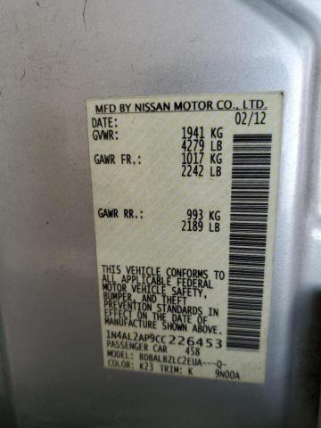 Photo 10 from auction – 2012 NISSAN ALTIMA BAS with VIN 1N4AL2AP9CC226453