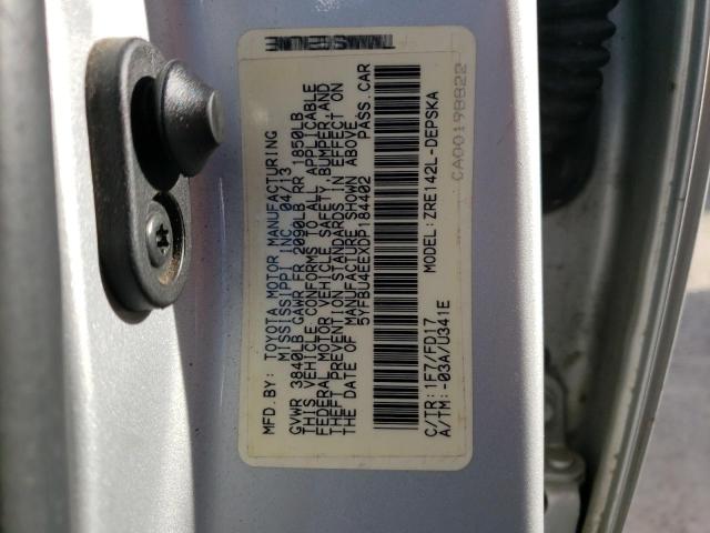 Photo 10 from auction – 2013 TOYOTA COROLLA BA with VIN 5YFBU4EEXDP184402