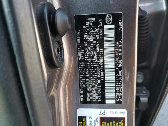 Photo 10 from auction – 2015 TOYOTA CAMRY LE with VIN 4T1BF1FK3FU901043