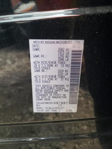 Photo 10 from auction – 2013 NISSAN PATHFINDER with VIN 5N1AR2MN1DC687887