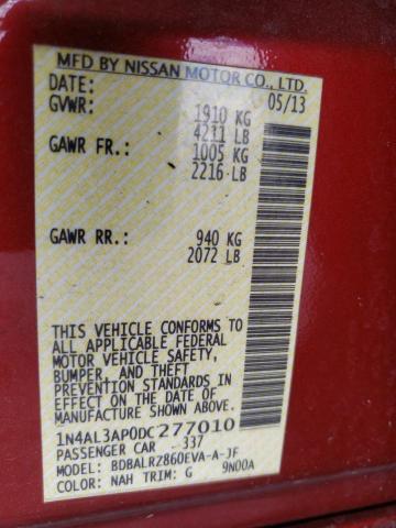 Photo 10 from auction – 2013 NISSAN ALTIMA 2.5 with VIN 1N4AL3AP0DC277010