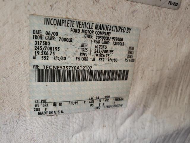 Photo 10 from auction – 2000 FORD F550 with VIN 1FCNF53S7Y0A12107