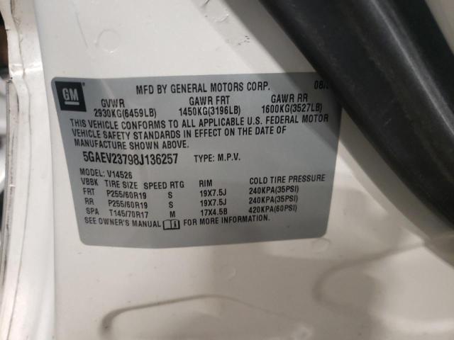 Photo 10 from auction – 2008 BUICK ENCLAVE CX with VIN 5GAEV23798J136257
