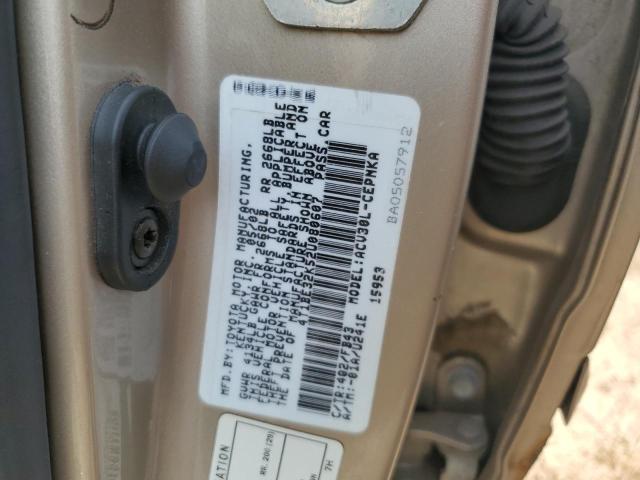 Photo 10 from auction – 2002 TOYOTA CAMRY LE with VIN 4T1BE32K52U080607