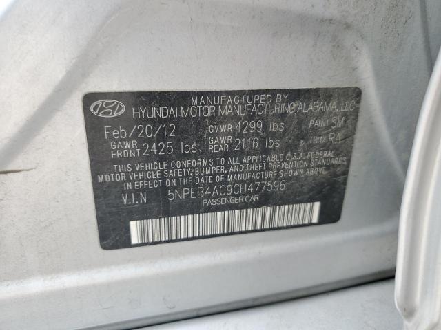 Photo 10 from auction – 2012 HYUNDAI SONATA GLS with VIN 5NPEB4AC9CH477596