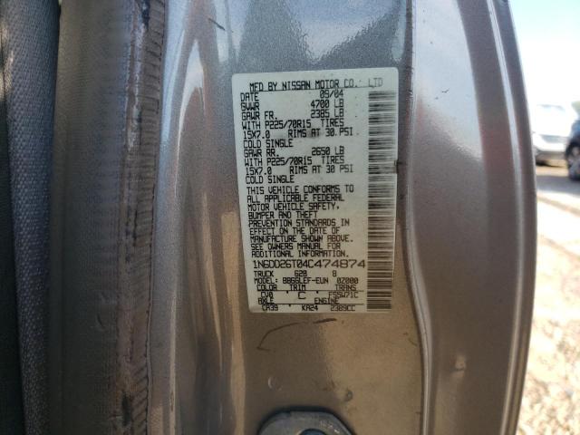 Photo 10 from auction – 2004 NISSAN FRONTIER K with VIN 1N6DD26T04C474874