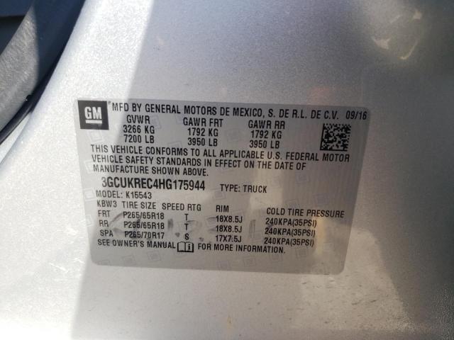 Photo 10 from auction – 2017 CHEVROLET SILVERADO with VIN 3GCUKREC4HG175944