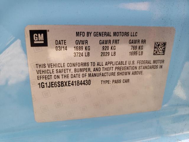 Photo 10 from auction – 2014 CHEVROLET SONIC LTZ with VIN 1G1JE6SBXE4184430