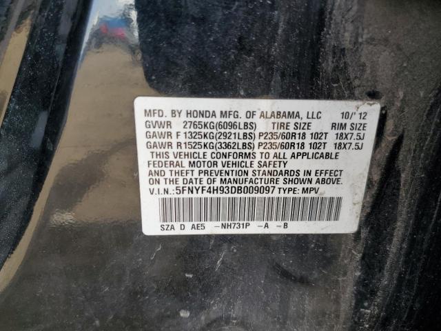 Photo 10 from auction – 2013 HONDA PILOT TOUR with VIN 5FNYF4H93DB009097