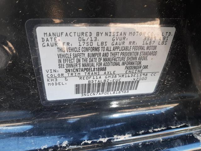Photo 10 from auction – 2014 NISSAN VERSA S with VIN 3N1CN7AP0EL818988
