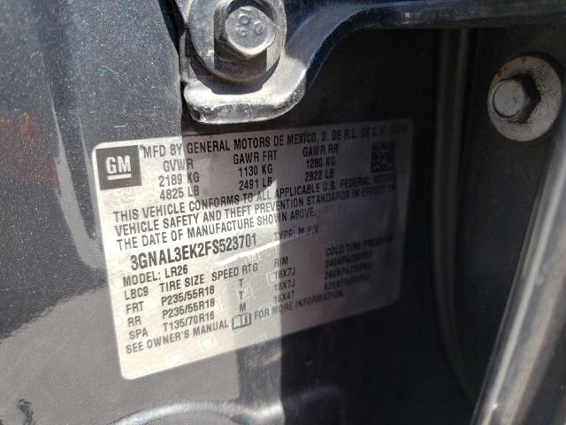 Photo 10 from auction – 2015 CHEVROLET CAPTIVA LT with VIN 3GNAL3EK2FS523701