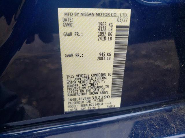 Photo 10 from auction – 2022 NISSAN ALTIMA S with VIN 1N4BL4BV5NN362390