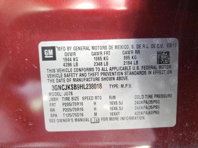 Photo 10 from auction – 2017 CHEVROLET TRAX LS with VIN 3GNCJKSB9HL238018