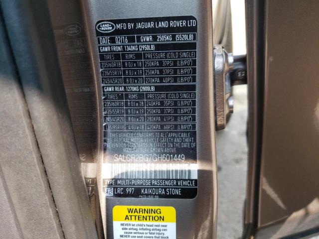 Photo 10 from auction – 2016 LAND ROVER DISCOVERY with VIN SALCR2BG7GH601449