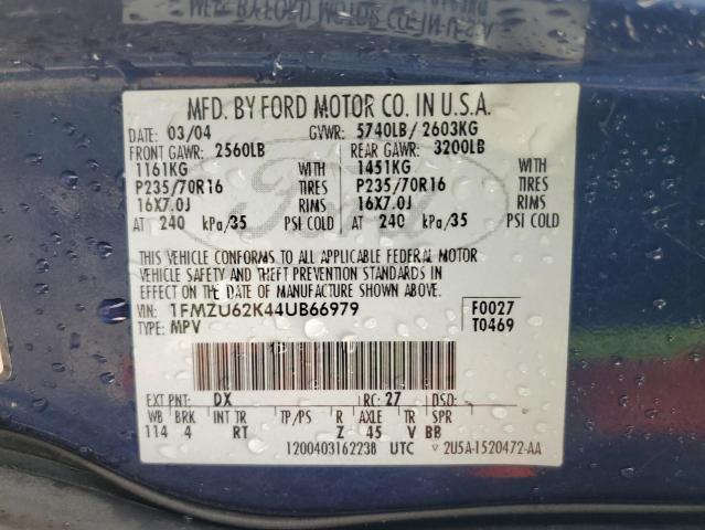 Photo 10 from auction – 2004 FORD EXPLORER X with VIN 1FMZU62K44UB66979