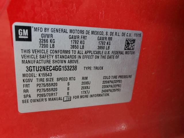Photo 10 from auction – 2016 GMC SIERRA K15 with VIN 3GTU2NEC4GG153238