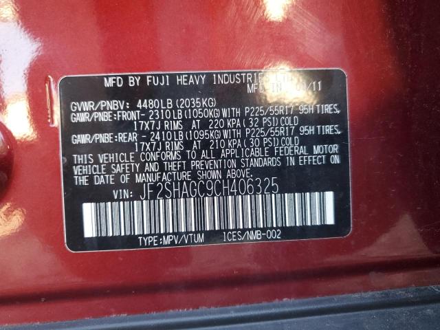Photo 10 from auction – 2012 SUBARU FORESTER T with VIN JF2SHAGC9CH406325
