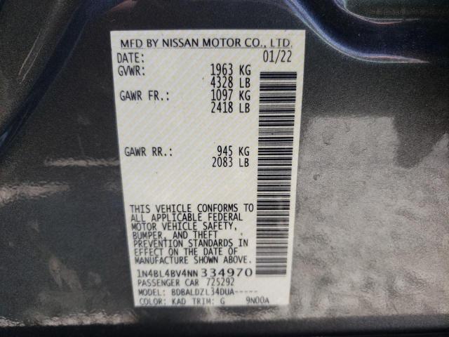 Photo 10 from auction – 2022 NISSAN ALTIMA S with VIN 1N4BL4BV4NN334970