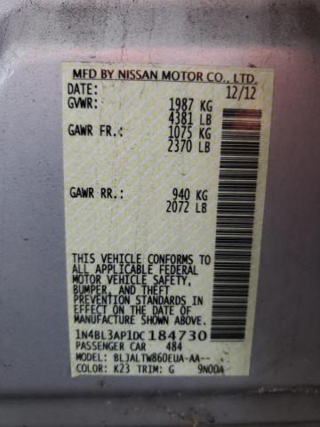 Photo 10 from auction – 2013 NISSAN ALTIMA 3.5 with VIN 1N4BL3AP1DC184730
