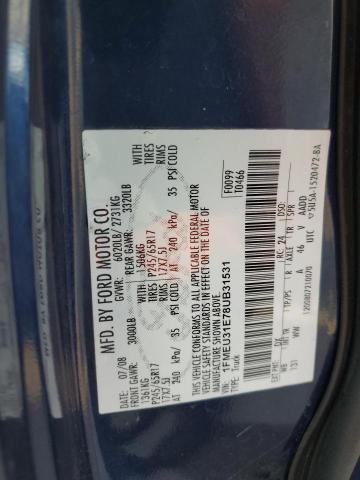 Photo 10 from auction – 2008 FORD EXPLORER S with VIN 1FMEU31E78UB31531