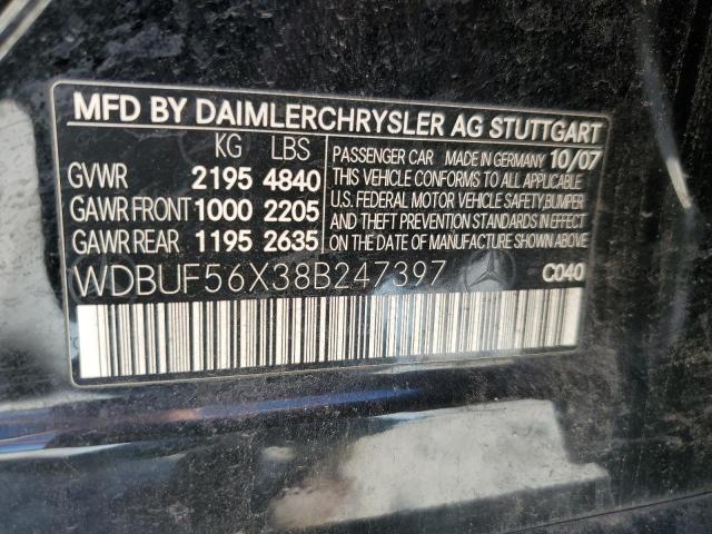 Photo 10 from auction – 2008 MERCEDES-BENZ E 350 with VIN WDBUF56X38B247397