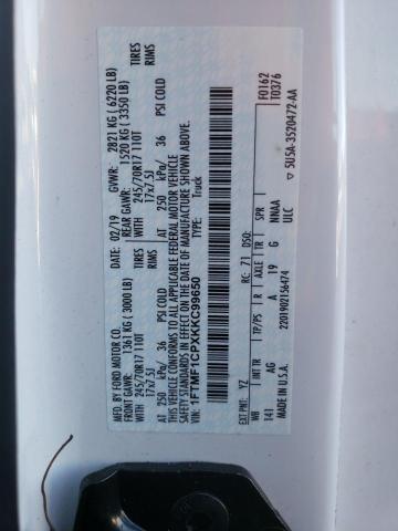 Photo 10 from auction – 2019 FORD F150 with VIN 1FTMF1CPXKKC99650