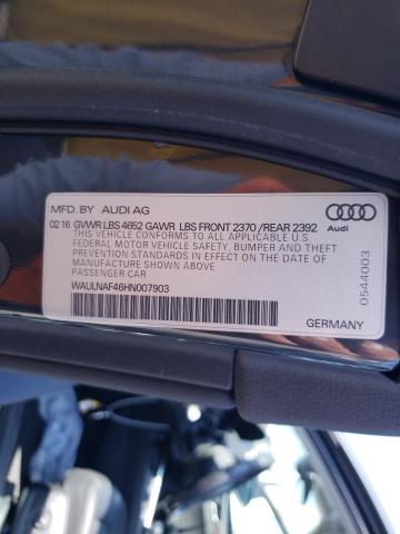 Photo 10 from auction – 2017 AUDI A4 PREMIUM with VIN WAULNAF46HN007903