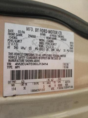 Photo 10 from auction – 2006 MERCURY MOUNTAINEE with VIN 4M2EU47E06UJ13414