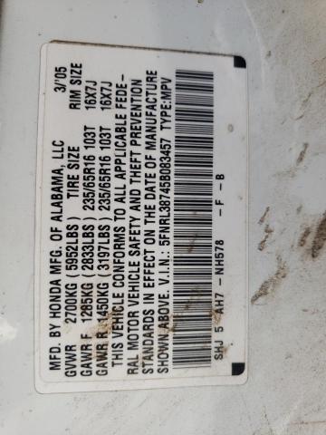 Photo 10 from auction – 2005 HONDA ODYSSEY EX with VIN 5FNRL38745B083457