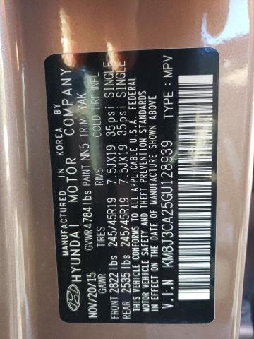 Photo 10 from auction – 2016 HYUNDAI TUCSON LIM with VIN KM8J3CA25GU128939