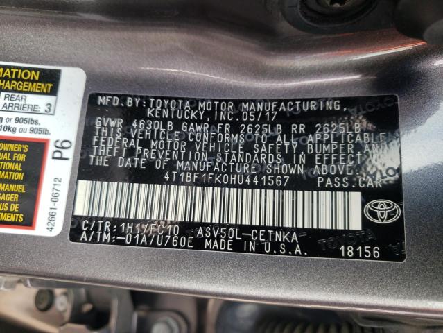 Photo 10 from auction – 2017 TOYOTA CAMRY LE with VIN 4T1BF1FK0HU441567