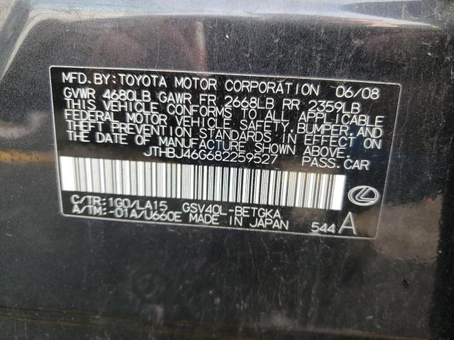 Photo 10 from auction – 2008 LEXUS ES 350 with VIN JTHBJ46G682259527