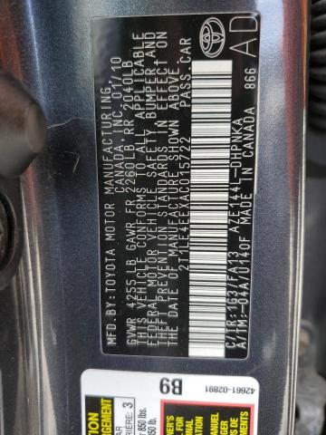 Photo 10 from auction – 2010 TOYOTA COROLLA MA with VIN 2T1LE4EEXAC015722