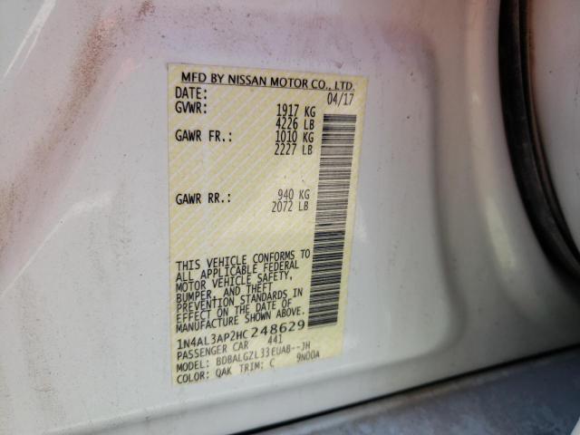 Photo 10 from auction – 2017 NISSAN ALTIMA 2.5 with VIN 1N4AL3AP2HC248629