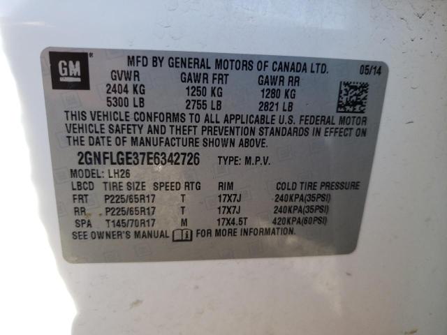 Photo 10 from auction – 2014 CHEVROLET EQUINOX LT with VIN 2GNFLGE37E6342726